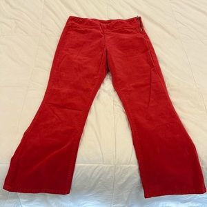 Velvet crop slim flare pants